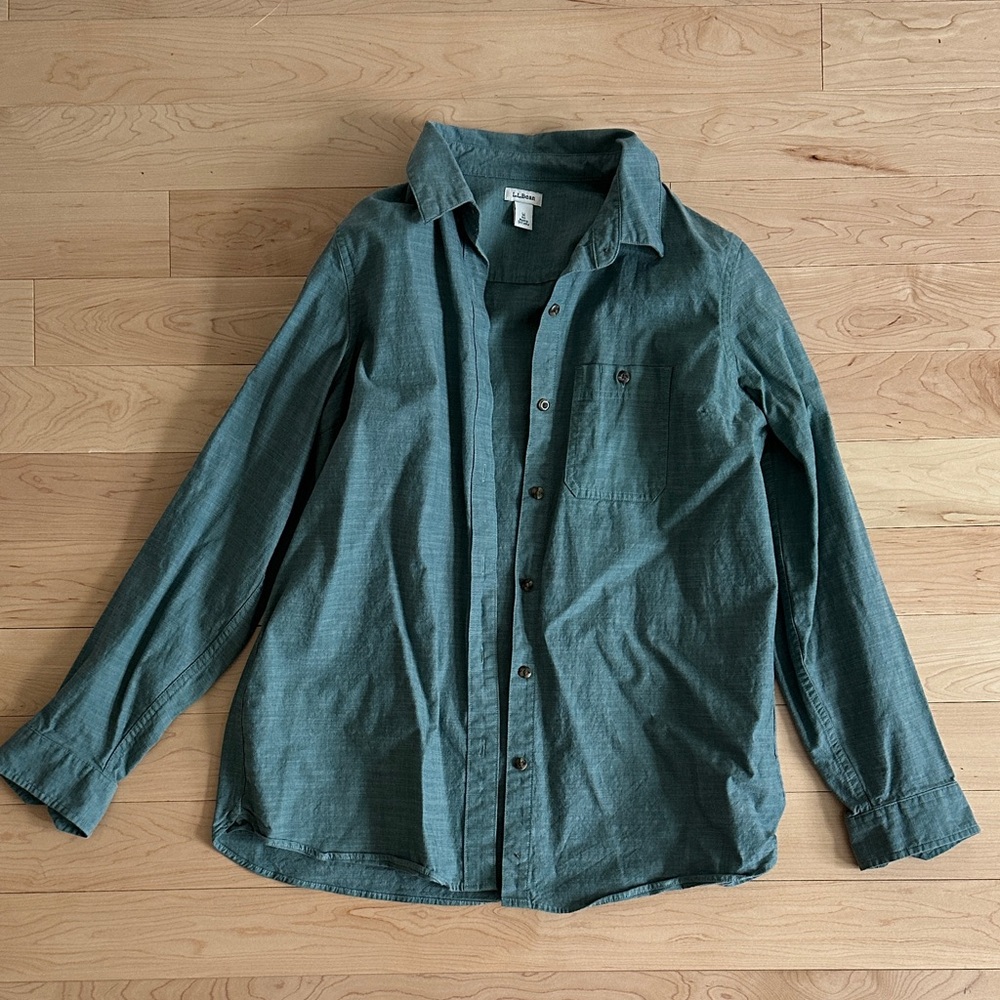 L.L. Bean Sea Green Long Sleeve Shirt